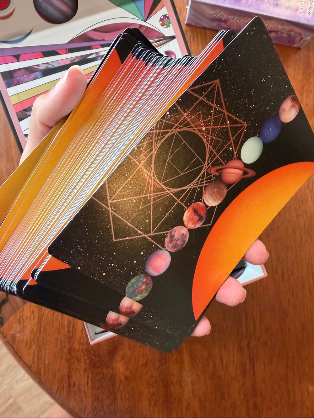 Celestial Bodies Oracle Deck - Pink & Multicolor AstArtwork Mini deck - Picture 6 of 11